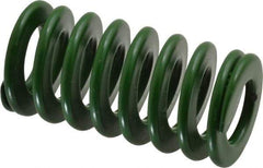 Associated Spring Raymond - 20mm Hole Diam, 10mm Rod Diam, 1-1/2" Free Length, Green Die Spring - 499.5 N Max Deflection, 15mm Max Deflection, Light Duty, Chromium Alloy Steel - Eagle Tool & Supply