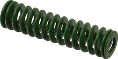 Associated Spring Raymond - 20mm Hole Diam, 10mm Rod Diam, 3" Free Length, Green Die Spring - 480 N Max Deflection, 30mm Max Deflection, Light Duty, Chromium Alloy Steel - Eagle Tool & Supply