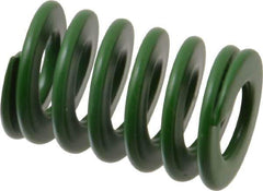 Associated Spring Raymond - 25mm Hole Diam, 12.5mm Rod Diam, 1-1/2" Free Length, Green Die Spring - 930 N Max Deflection, 15mm Max Deflection, Light Duty, Chromium Alloy Steel - Eagle Tool & Supply