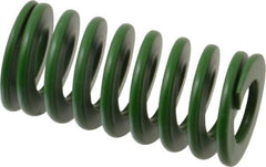 Associated Spring Raymond - 25mm Hole Diam, 12.5mm Rod Diam, 2" Free Length, Green Die Spring - 880 N Max Deflection, 20mm Max Deflection, Light Duty, Chromium Alloy Steel - Eagle Tool & Supply