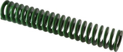 Associated Spring Raymond - 25mm Hole Diam, 12.5mm Rod Diam, 5-1/2" Free Length, Green Die Spring - 856.8 N Max Deflection, 56mm Max Deflection, Light Duty, Chromium Alloy Steel - Eagle Tool & Supply