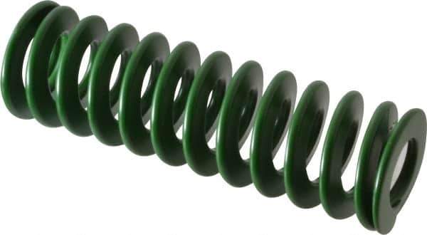 Associated Spring Raymond - 32mm Hole Diam, 16mm Rod Diam, 4" Free Length, Green Die Spring - 1312 N Max Deflection, 41mm Max Deflection, Light Duty, Chromium Alloy Steel - Eagle Tool & Supply