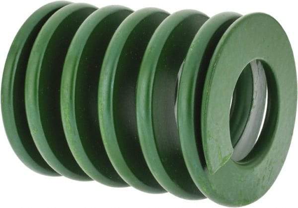 Associated Spring Raymond - 50mm Hole Diam, 25mm Rod Diam, 2-1/2" Free Length, Green Die Spring - 3900 N Max Deflection, 25mm Max Deflection, Light Duty, Chromium Alloy Steel - Eagle Tool & Supply