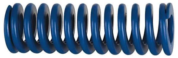 Associated Spring Raymond - 63mm Hole Diam, 38mm Rod Diam, 4-1/2" Free Length, Blue Die Spring - 8041 N Max Deflection, 43mm Max Deflection, Medium Duty, Chromium Alloy Steel - Eagle Tool & Supply