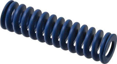 Associated Spring Raymond - 25mm Hole Diam, 12.5mm Rod Diam, 3-1/2" Free Length, Blue Die Spring - 1260.6 N Max Deflection, 33mm Max Deflection, Medium Duty, Chromium Alloy Steel - Eagle Tool & Supply