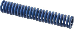 Associated Spring Raymond - 25mm Hole Diam, 12.5mm Rod Diam, 5-1/2" Free Length, Blue Die Spring - 1206.4 N Max Deflection, 52mm Max Deflection, Medium Duty, Chromium Alloy Steel - Eagle Tool & Supply