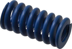 Associated Spring Raymond - 32mm Hole Diam, 16mm Rod Diam, 2-1/2" Free Length, Blue Die Spring - 2376 N Max Deflection, 24mm Max Deflection, Medium Duty, Chromium Alloy Steel - Eagle Tool & Supply
