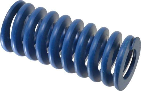 Associated Spring Raymond - 50mm Hole Diam, 25mm Rod Diam, 4-1/2" Free Length, Blue Die Spring - 4558 N Max Deflection, 43mm Max Deflection, Medium Duty, Chromium Alloy Steel - Eagle Tool & Supply