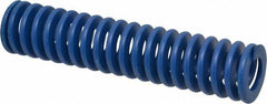 Associated Spring Raymond - 50mm Hole Diam, 25mm Rod Diam, 9" Free Length, Blue Die Spring - 4377.3999 N Max Deflection, 86mm Max Deflection, Medium Duty, Chromium Alloy Steel - Eagle Tool & Supply