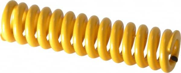 Associated Spring Raymond - 12.5mm Hole Diam, 6.3mm Rod Diam, 2" Free Length, Yellow Die Spring - Eagle Tool & Supply