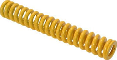 Associated Spring Raymond - 16mm Hole Diam, 8mm Rod Diam, 4" Free Length, Yellow Die Spring - 665.6 N Max Deflection, 26mm Max Deflection, Extra Strong, Chromium Alloy Steel - Eagle Tool & Supply