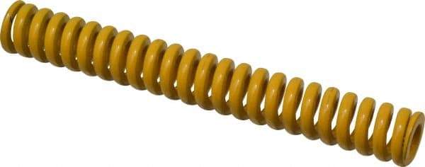 Associated Spring Raymond - 20mm Hole Diam, 10mm Rod Diam, 152mm Free Length, Yellow Die Spring - 1482 N Max Deflection, 38mm Max Deflection, Extra Strong, Chromium Alloy Steel - Eagle Tool & Supply