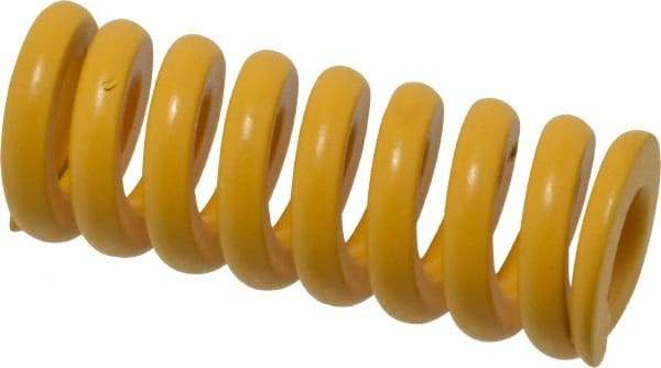 Associated Spring Raymond - 25mm Hole Diam, 12.5mm Rod Diam, 2-1/2" Free Length, Yellow Die Spring - 2576 N Max Deflection, 16mm Max Deflection, Extra Strong, Chromium Alloy Steel - Eagle Tool & Supply