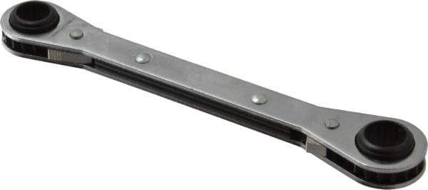 Proto - 13mm x 14mm 12 Point Reversible Ratcheting Box Wrench - Double End, 1-5/8" Head Diam x 1/2" Head Thickness, 6" OAL, Steel, Chrome Finish - Eagle Tool & Supply