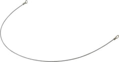 Made in USA - 18" Long, Steel Cable Eye & Eye End, Quick Release Pin Lanyard - 3/64" Cable Diam, #10 Hole Diam, Nylon Cable, Galvanized Finish - Eagle Tool & Supply