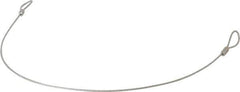Made in USA - 18" Long, Steel Cable Loop & Loop End, Quick Release Pin Lanyard - 3/64" Cable Diam, Nylon Cable, Galvanized Finish - Eagle Tool & Supply