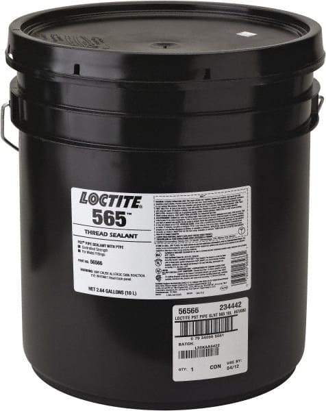 Loctite - 10 L, White, Controlled Strength Liquid Thread Sealant - Series 565 - Eagle Tool & Supply