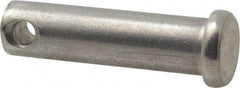 Made in USA - 3/8" Pin Diam, 1-3/8" OAL, Standard Clevis Pin - 5/32" Hole, 1-7/32" Usable Length, Uncoated Stainless Steel - Eagle Tool & Supply