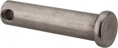 Made in USA - 3/8" Pin Diam, 1-5/8" OAL, Standard Clevis Pin - 5/32" Hole, 1-15/32" Usable Length, Uncoated Stainless Steel - Eagle Tool & Supply