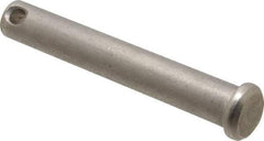 Made in USA - 3/8" Pin Diam, 2-1/2" OAL, Standard Clevis Pin - 5/32" Hole, 2-11/32" Usable Length, Uncoated Stainless Steel - Eagle Tool & Supply