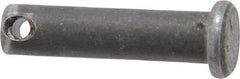 Made in USA - 1/4" Pin Diam, 1" OAL, Standard Clevis Pin - 3/32" Hole, 29/32" Usable Length, Uncoated Steel - Eagle Tool & Supply