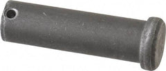 Made in USA - 3/4" Pin Diam, 2-1/2" OAL, Standard Clevis Pin - 5/32" Hole, 2-11/32" Usable Length, Uncoated Steel - Eagle Tool & Supply