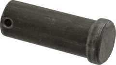 Made in USA - 1" Pin Diam, 2-1/2" OAL, Standard Clevis Pin - 13/64" Hole, 2-19/64" Usable Length, Uncoated Steel - Eagle Tool & Supply