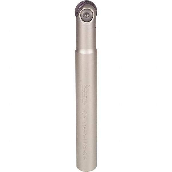 Iscar - 1/2" Cut Diam, 5/8" Shank Diam, 6-1/2" OAL, Indexable Ball Nose End Mill - 2.4" Head Length, Straight Shank, HCM D.50 Toolholder, HBF-QF, HBR-QF, HCD-QF, HCR Insert - Eagle Tool & Supply