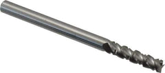 Accupro - 3/16" Diam, 3/4" LOC, 4 Flute Solid Carbide Roughing & Finishing Square End Mill - Uncoated, 2-1/2" OAL, 3/16" Shank Diam, Straight Shank, 40° Helix, Centercutting, Long Length - Eagle Tool & Supply