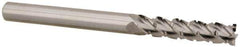 Accupro - 1/4" Diam, 1-1/8" LOC, 4 Flute Solid Carbide Roughing & Finishing Square End Mill - Uncoated, 3" OAL, 1/4" Shank Diam, Straight Shank, 40° Helix, Centercutting, Long Length - Eagle Tool & Supply