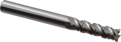 Accupro - 5/16" Diam, 1-1/8" LOC, 4 Flute Solid Carbide Roughing & Finishing Square End Mill - Uncoated, 3" OAL, 5/16" Shank Diam, Straight Shank, 40° Helix, Centercutting, Long Length - Eagle Tool & Supply