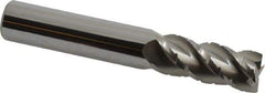 Accupro - 7/16" Diam, 1" LOC, 4 Flute Solid Carbide Roughing & Finishing Square End Mill - Uncoated, 2-3/4" OAL, 7/16" Shank Diam, Straight Shank, 40° Helix, Centercutting, Regular Length - Eagle Tool & Supply