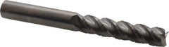 Accupro - 7/16" Diam, 2" LOC, 4 Flute Solid Carbide Roughing & Finishing Square End Mill - Uncoated, 4" OAL, 7/16" Shank Diam, Straight Shank, 40° Helix, Centercutting, Long Length - Eagle Tool & Supply