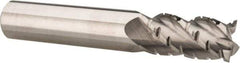 Accupro - 1/2" Diam, 1" LOC, 4 Flute Solid Carbide Roughing & Finishing Square End Mill - Uncoated, 3" OAL, 1/2" Shank Diam, Straight Shank, 40° Helix, Centercutting, Regular Length - Eagle Tool & Supply