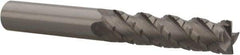 Accupro - 1/2" Diam, 2" LOC, 4 Flute Solid Carbide Roughing & Finishing Square End Mill - Uncoated, 4" OAL, 1/2" Shank Diam, Straight Shank, 40° Helix, Centercutting, Long Length - Eagle Tool & Supply