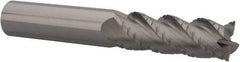 Accupro - 3/4" Diam, 2-1/4" LOC, 4 Flute Solid Carbide Roughing & Finishing Square End Mill - Uncoated, 5" OAL, 3/4" Shank Diam, Straight Shank, 40° Helix, Centercutting, Long Length - Eagle Tool & Supply