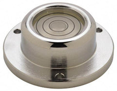 Geier & Bluhm, Inc. - 1-3/4 Inch Base Diameter x 0.63 Inch Overall Height, 3 Circles, Brass Bull's Eye Circular Level - 0.3 Inch Vial Diameter, 13/16 Inch Inner Diameter, 0.12 Inch Mounting Hole Diameter, 30 min Sensitivity, -40 to 150°F - Eagle Tool & Supply