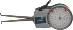 SPI - 10 to 30mm Inside Dial Caliper Gage - 0.01mm Graduation, 0.03mm Accuracy, 85mm Leg Length, 5.2mm Deep x 1.2mm Wide Groove, Ball Contact Points - Eagle Tool & Supply
