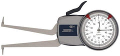SPI - 40 to 60mm Inside Dial Caliper Gage - 0.01mm Graduation, 0.03mm Accuracy, 85mm Leg Length, 8.3mm Deep x 1.2mm Wide Groove, Ball Contact Points - Eagle Tool & Supply