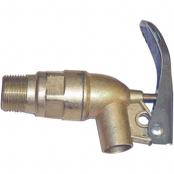 Wesco Industrial Products - 3/4" NPT Brass Rigid Drum Faucet - FM Approved, No Arrester, Self Closing, 5" Long Extension - Eagle Tool & Supply