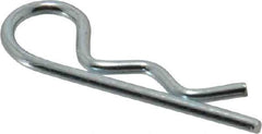 Made in USA - 1/4 to 5/16" Shaft Diam, 1-1/8" Long, 0.059" Wire Diam, Hair Pin Cotter - Grade 2 Spring Steel, Zinc-Plated Finish - Eagle Tool & Supply