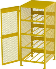 Jamco - 4 Shelf Gas Cylinder Storage Cabinet - Steel, 33" Wide x 38" Deep x 70" High, Safety Yellow - Eagle Tool & Supply