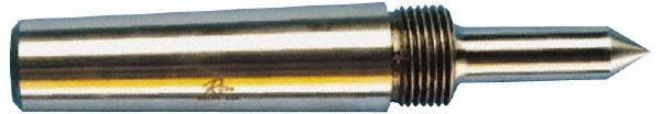 Riten - 1/2" Head Diam, Carbide-Tipped Steel Long Point Solid Dead Center - 3MT Morse Taper, 1/2" Point Diam, 2" Point Length, 2-5/8" OAL - Eagle Tool & Supply