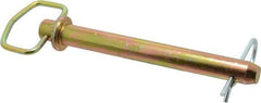 Made in USA - 7/8" Pin Diam, 8" Long, Zinc Plated Steel Pull Ring Hitch Pin - 7" Usable Length - Eagle Tool & Supply