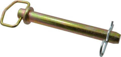 Made in USA - 1" Pin Diam, 8" Long, Zinc Plated Steel Pull Ring Hitch Pin - 7" Usable Length - Eagle Tool & Supply
