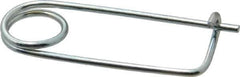 Made in USA - 1-11/16" Usable Length Spring Steel Standard Safety Pin - 2-3/4" OAL, 0.091" Wire Diam, 5/8" Inside Clearance, Zinc-Plated - Eagle Tool & Supply