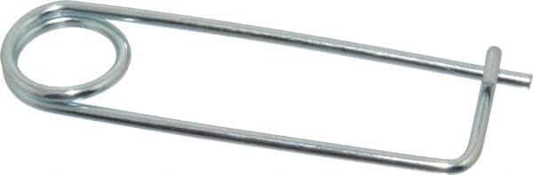 Made in USA - 2-13/16" Usable Length Spring Steel Standard Safety Pin - 4-3/8" OAL, 0.12" Wire Diam, 13/16" Inside Clearance, Zinc-Plated - Eagle Tool & Supply