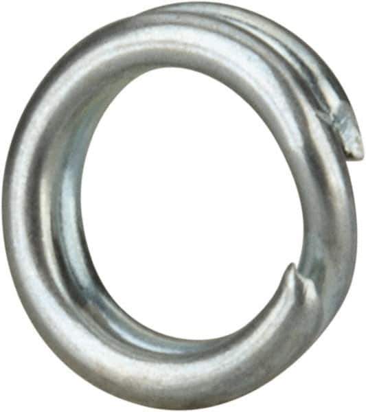 Made in USA - 0.174" ID, 0.254" OD, 0.062" Thick, Split Ring - Grade 2 Spring Steel, Zinc-Plated Finish - Eagle Tool & Supply