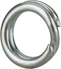 Made in USA - 0.174" ID, 0.254" OD, 0.062" Thick, Split Ring - Grade 2 Spring Steel, Zinc-Plated Finish - Eagle Tool & Supply