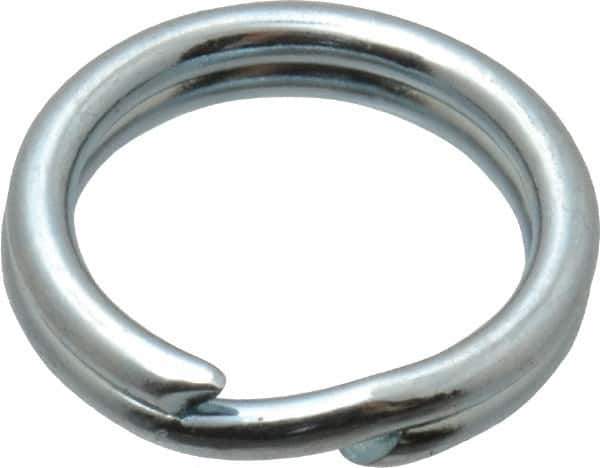 Made in USA - 0.328" ID, 0.43" OD, 0.074" Thick, Split Ring - Grade 2 Spring Steel, Zinc-Plated Finish - Eagle Tool & Supply